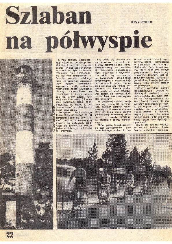Okładka: Szlaban na półwyspie. Wybrzeże. 14.07.1985